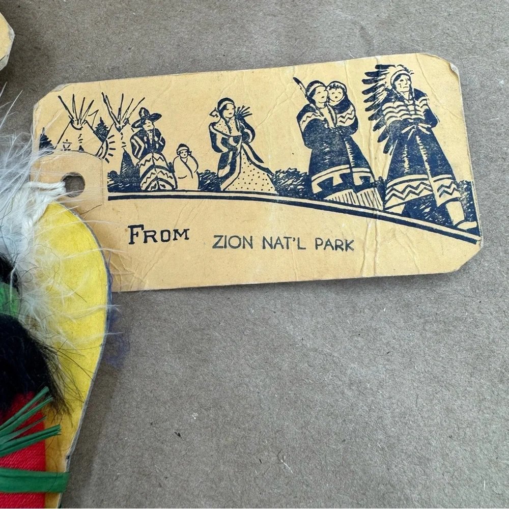 Vintage Zion National Park Souvenir Papoose Dolls Mid-Century Americana Set of 2